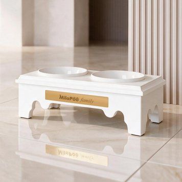Годівниця Classic Міні з білими керамічними мисками Біла 0003-WM-White фото