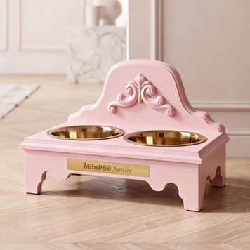 Годівниця Royal із золотистими мисками Рожева 0001-GM-Pink фото