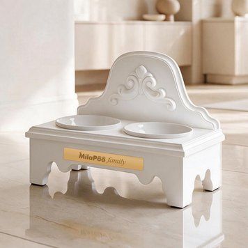 Годівниця Royal Міні з білими керамічними мисками Біла 0001-WS-White фото
