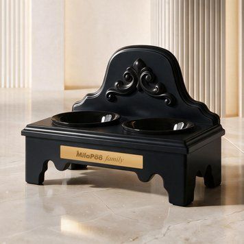 Годівниця Royal Міні з чорними керамічними мисками Чорна 0001-BS-Black фото