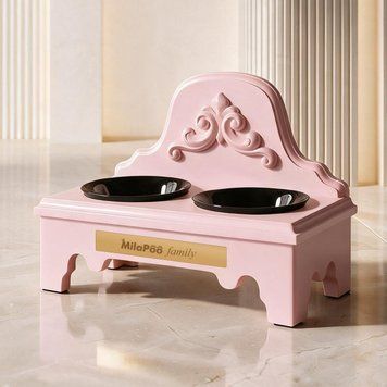 Годівниця Royal Міні з чорними керамічними мисками Рожева 0001-BS-Pink фото